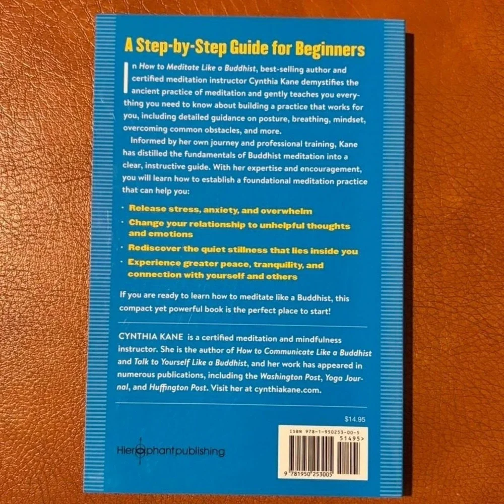 How‎ To Meditate Like a Buddhist by Cynthia Kane Paperback Book Like New